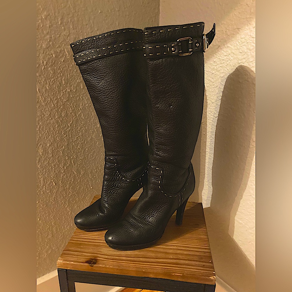 Knee high black Fendi boots